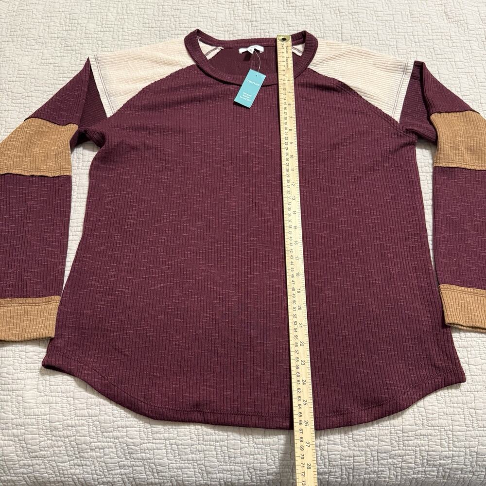 Maurices Colorblock Ribbed Raglan Tee Size XL - Picture 5 of 8